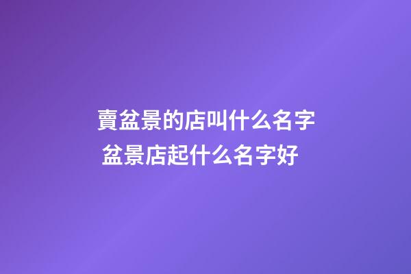 賣盆景的店叫什么名字 盆景店起什么名字好-第1張-店鋪起名-玄機(jī)派